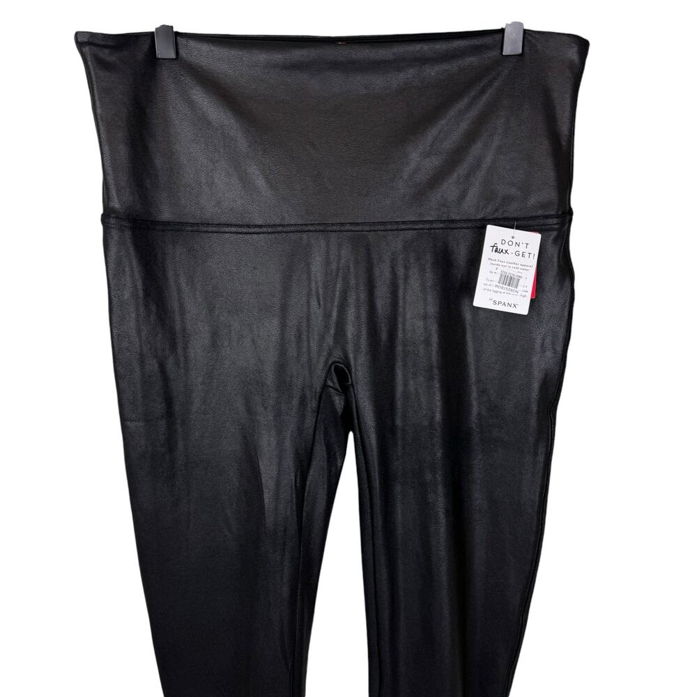 Spanx NWT SPANXshape Faux Leather Black High Waist Tummy Control Leggings - Picture 5 of 11